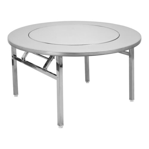 Bàn inox SUPER xoay 1m4 chân xếp 304