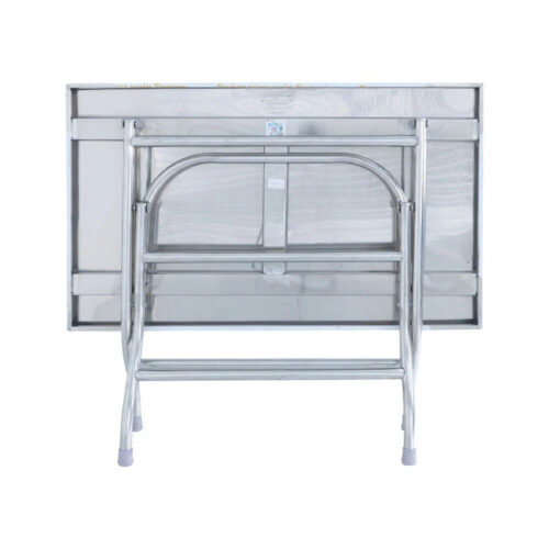 Combo Bàn inox DONA 700 x 1200 (mm) chân cao + 4 Ghế dựa inox 7 song ngang inox chính hãng tại Cần Thơ