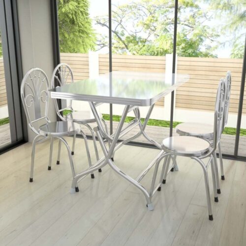 Combo Bàn inox FELIX 201 + 4 Ghế dựa inox Win 7 bi phi 25