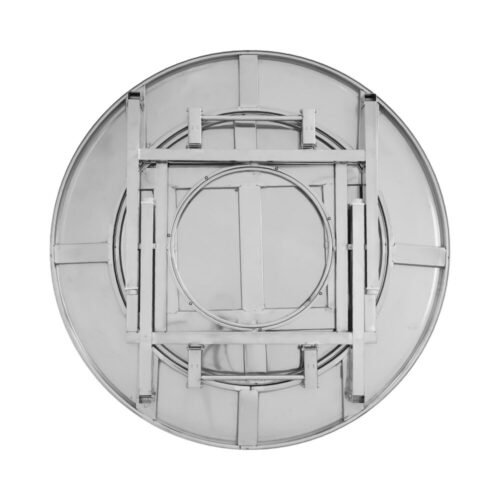 Combo Bàn inox SUPER xoay 1m4 chân xếp 304 + 10 Ghế đôn inox DONA mặt 30 phi 19 201 inox chính hãng tại Cần Thơ
