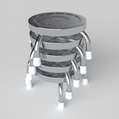 Ghế đẩu inox đòn DONA mặt 28 phi 22
