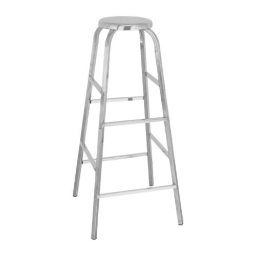 Ghế đốt nhang inox DELI chân vuông phi 25 mặt tròn
