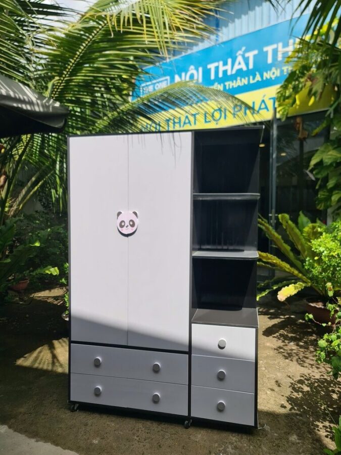 Tủ Áo Nhựa 1.25×1,85 xám